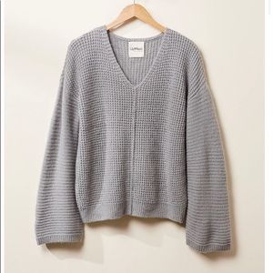 UpWest Women's Gray V-Neck Sweater